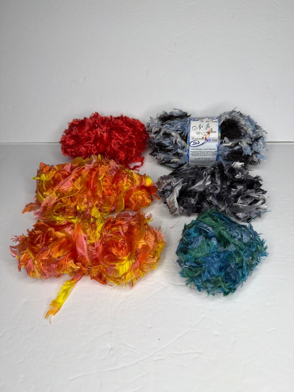 Mixed Lot 10 Oz Eyelash Fun Yarn Crochet Knit Craft DIY Gift Variegated New